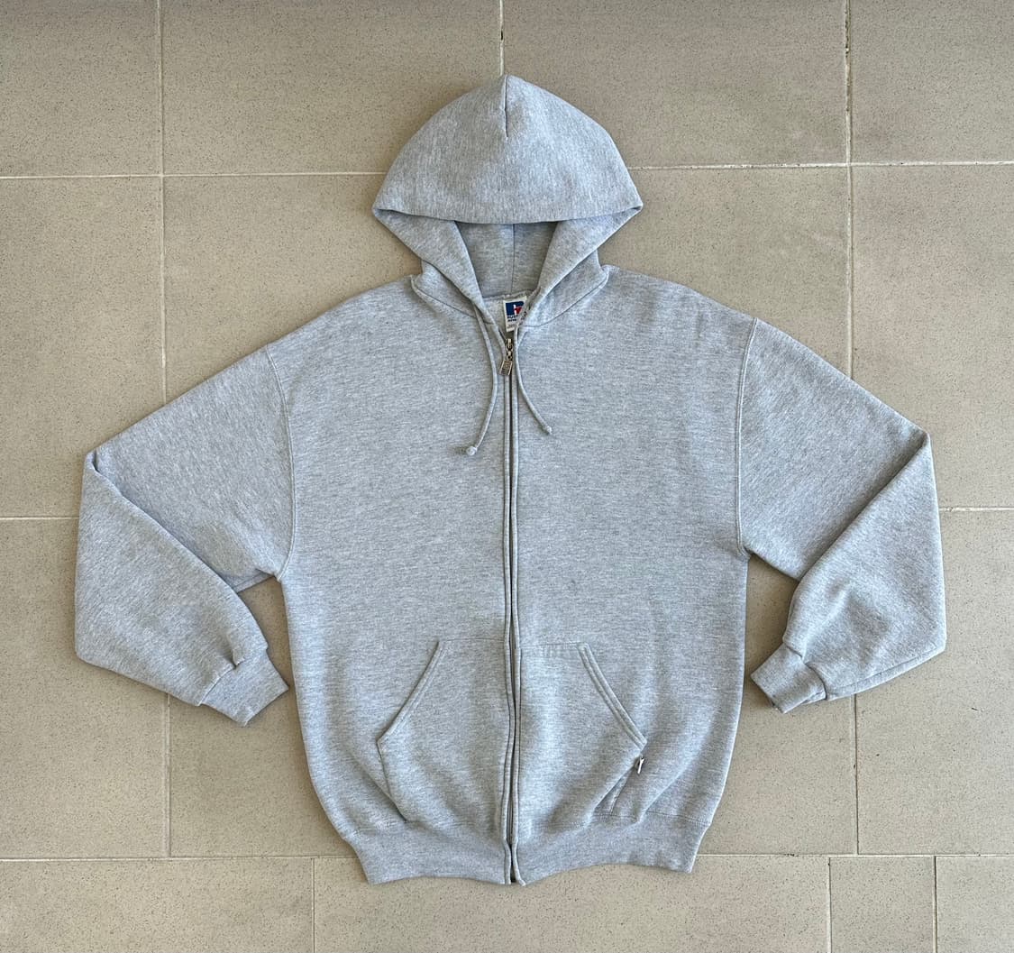 90s 빈티지 러셀 후드집업 그레이 L USA 상품이미지1
