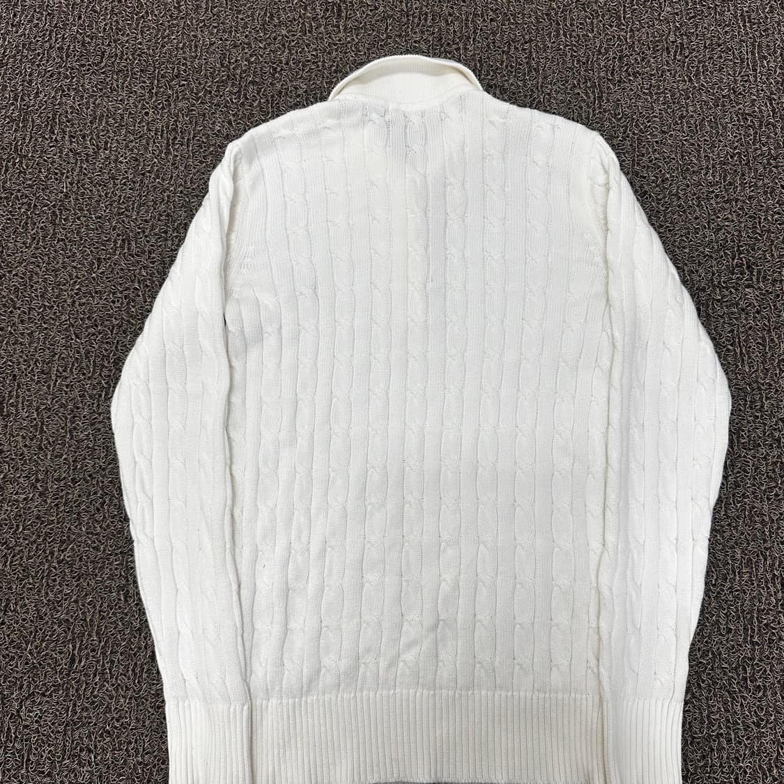 POLO ASSN 폴로 아싼 여성 케이블 꽈배기 니트 화이트 90(S) 상품이미지5
