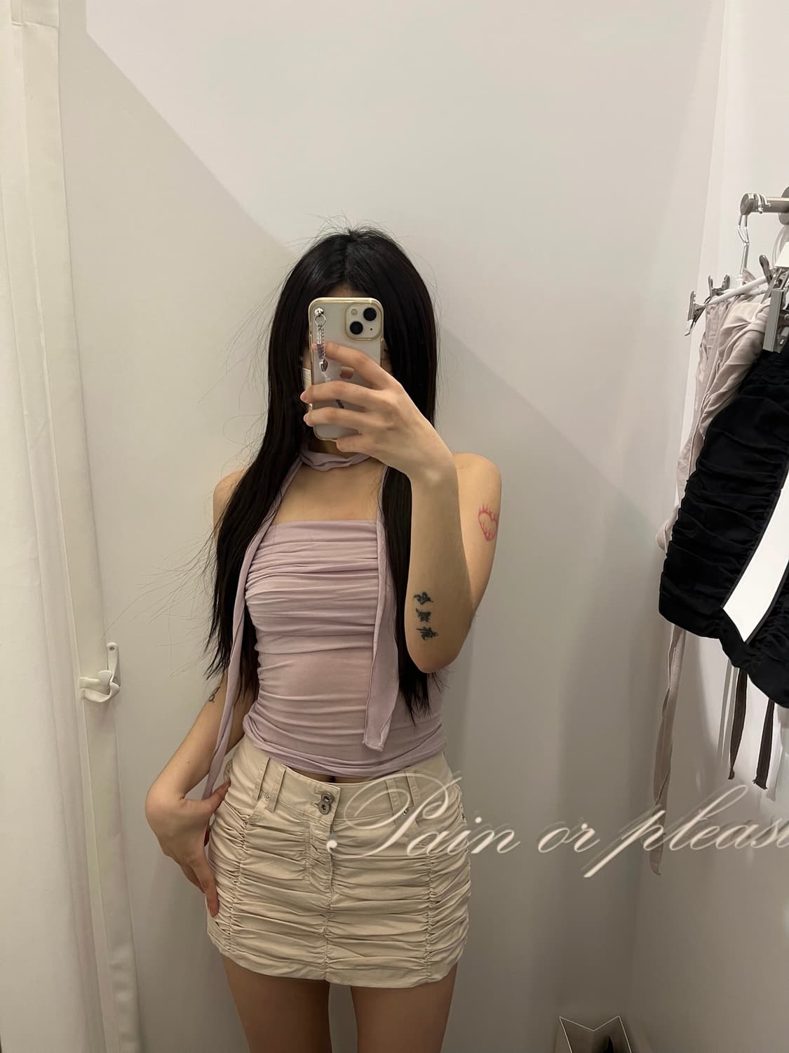 페인오어플레져 셔링 탑 핑크 (새상품) 상품이미지3