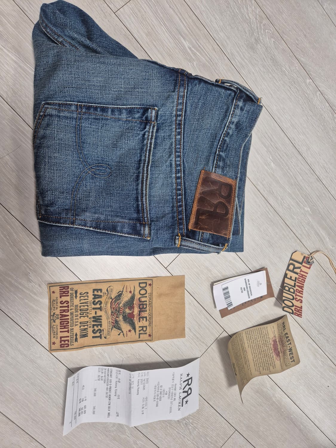 [32x32] RRL 스트레이트핏 힐스뷰 셀비지 데님 상품이미지2