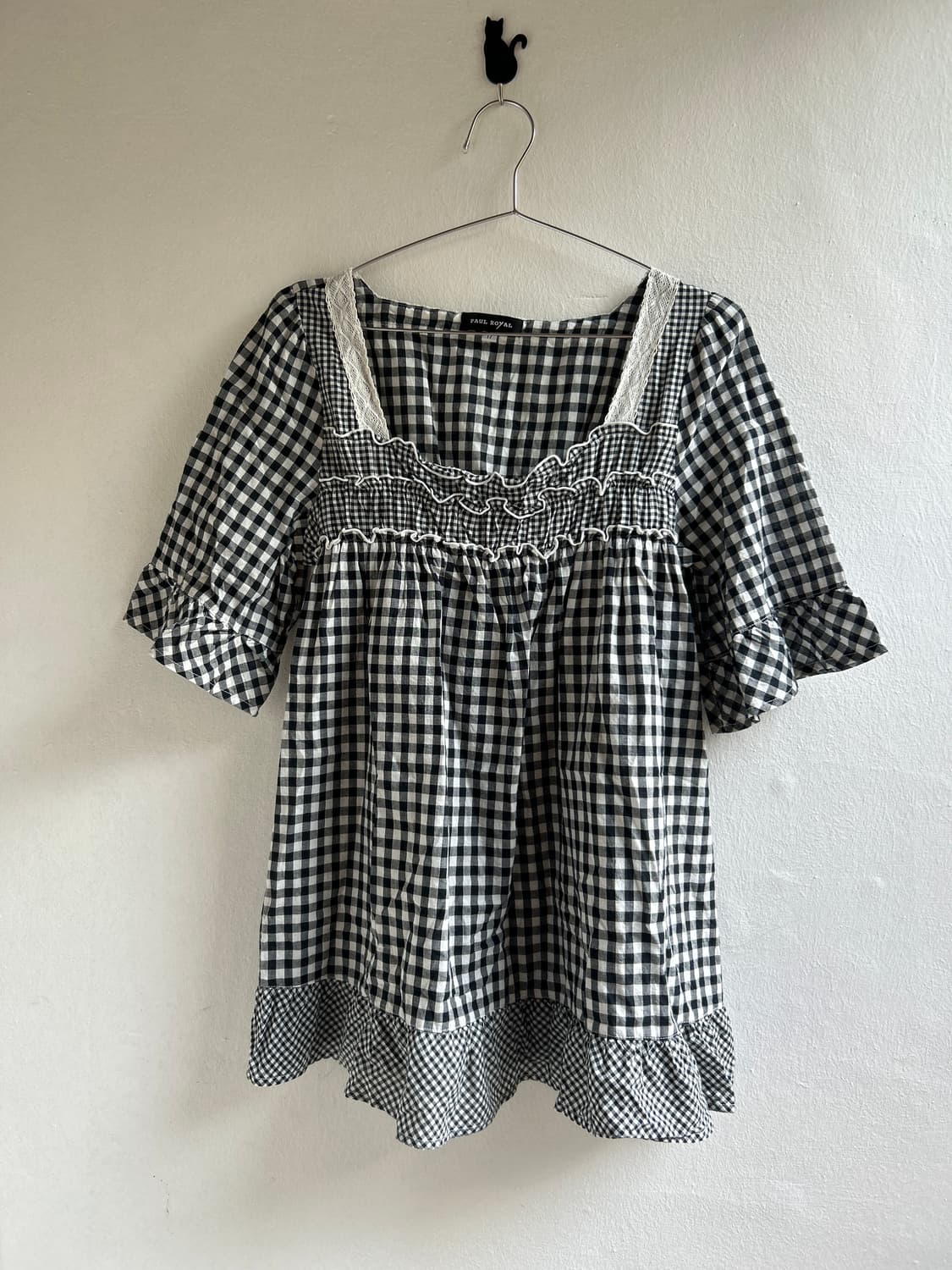 깅엄 블라우스  상품이미지1