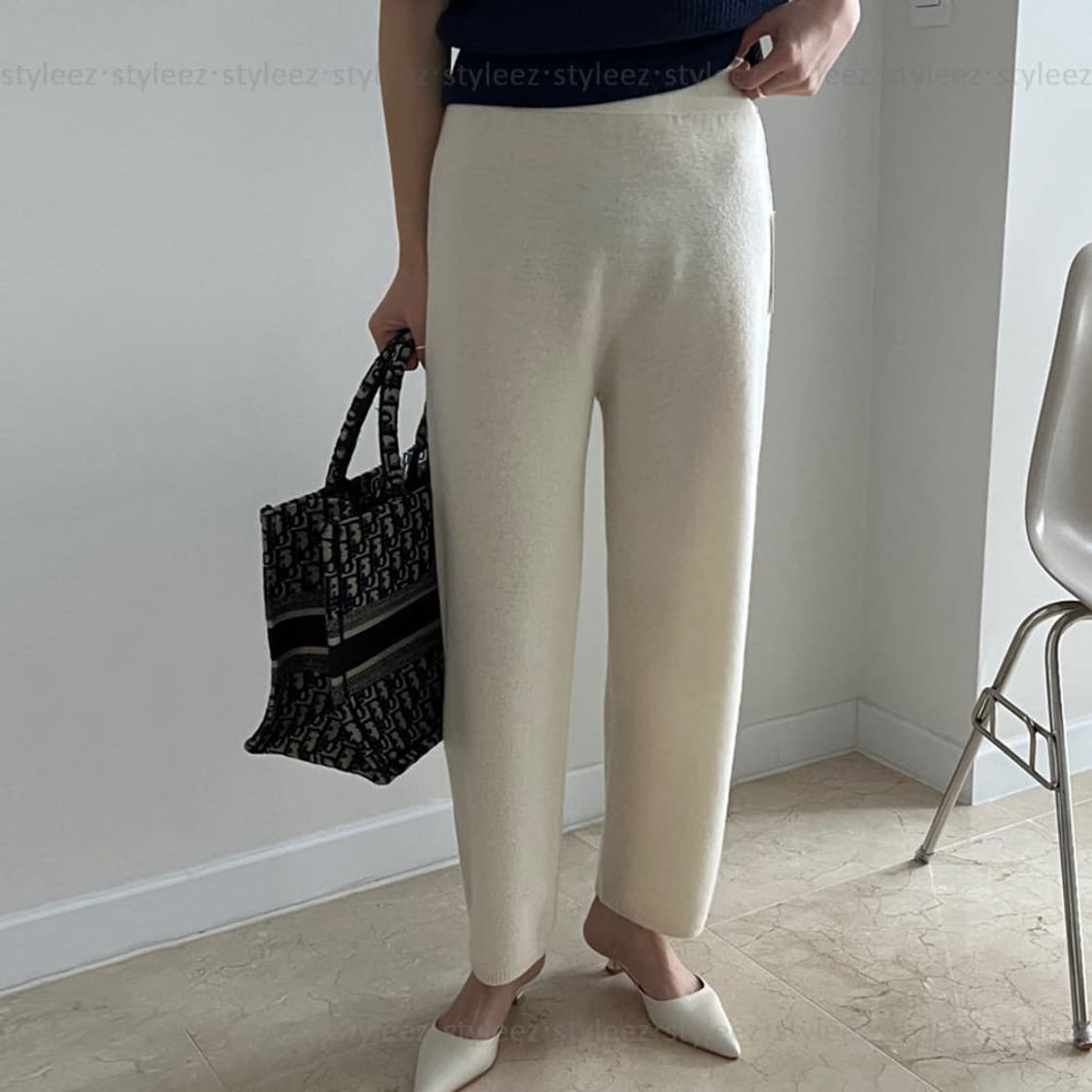 울 100 홀가먼트 니트 팬츠 상품이미지2