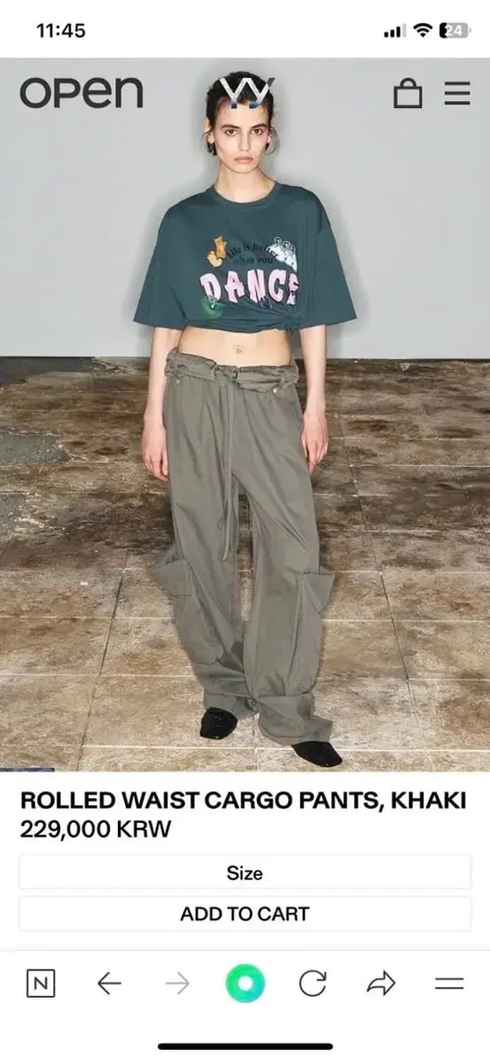 rolled waist cargo pants, khaki 상품이미지1