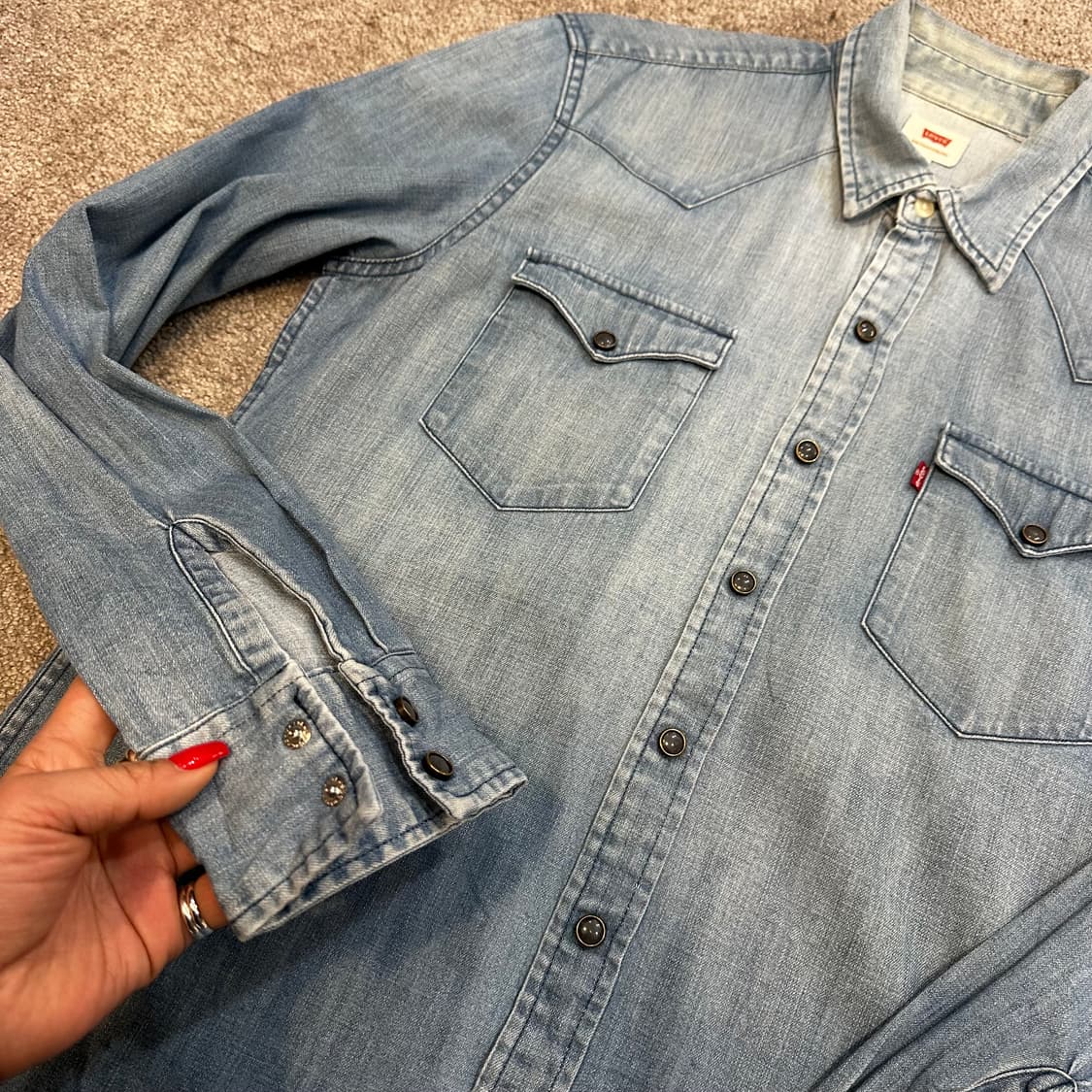 리바이스 라이트 데님 웨스턴 셔츠M 상품이미지1