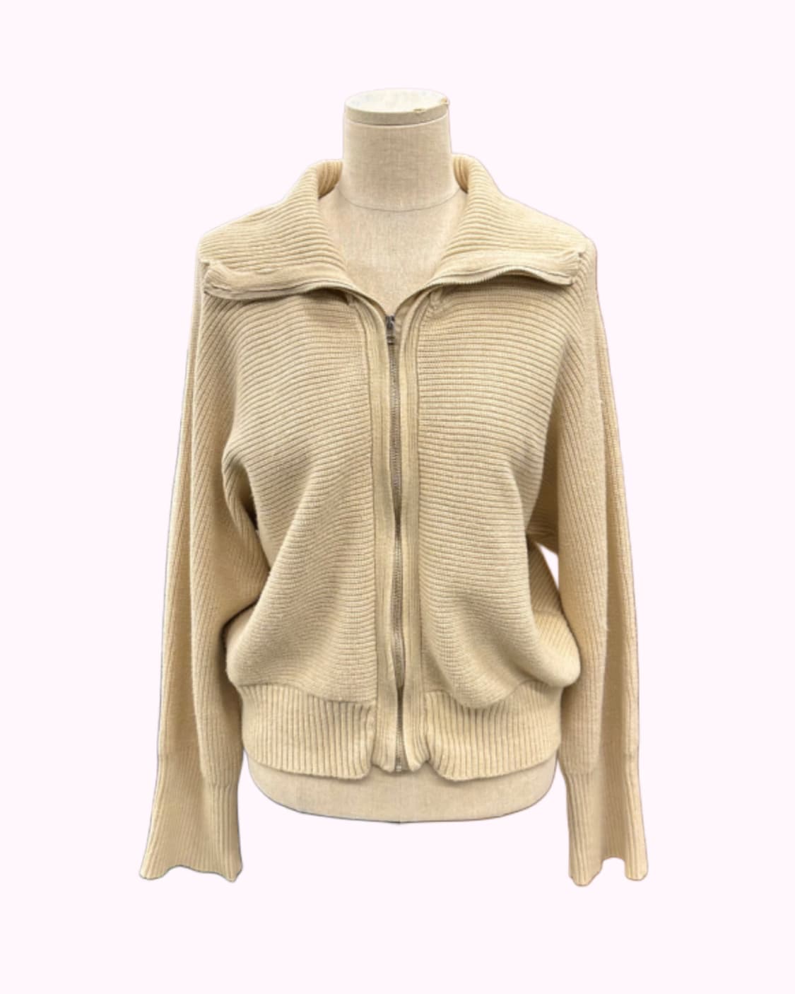 ribbed beige knit zip-up 상품이미지6