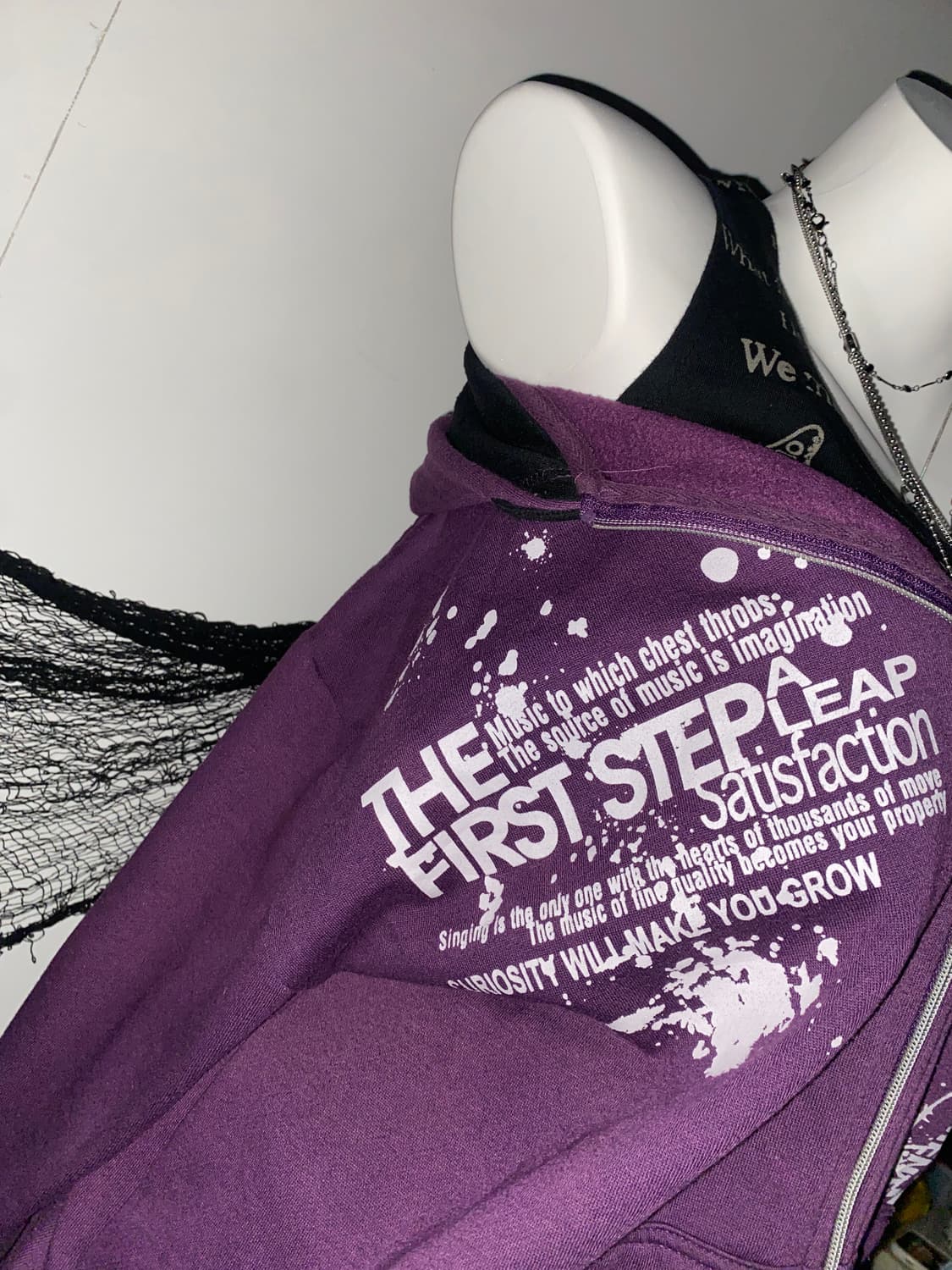 ꒰ঌ 펑크 고딕 레터링 퍼플 후드집업 ໒꒱ 상품이미지4