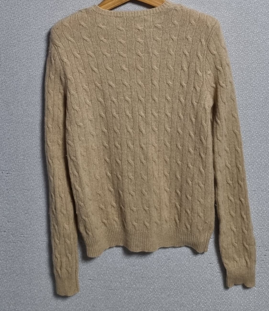 실측 XS (44) 폴로 진베이지 꽈배기 니트 가디건 상품이미지2