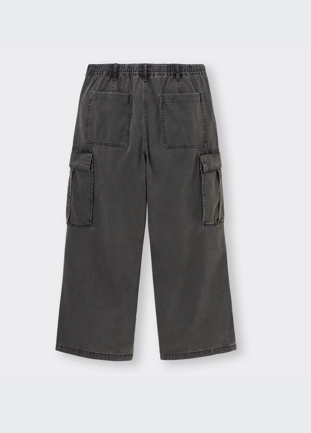 GU 데님 슈퍼와이드 카고 팬츠 다크그레이 색상 M사이즈 상품이미지1