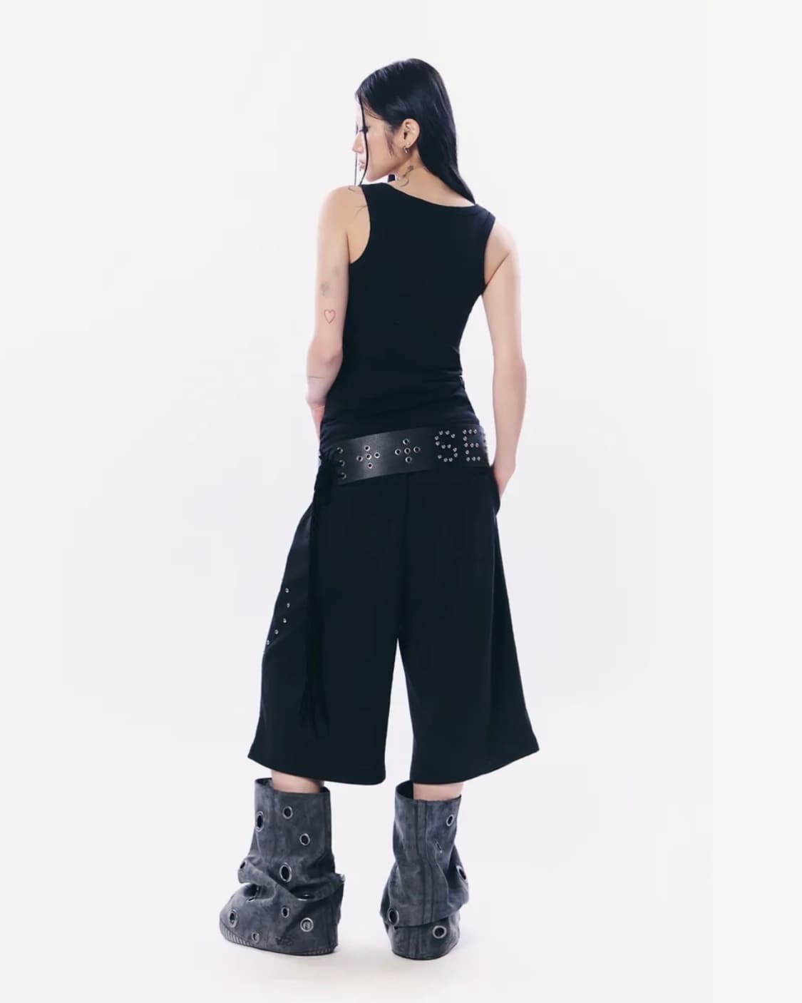 셋업이엑스이 LOGO STUDDED TIE BELT / BLACK 상품이미지4