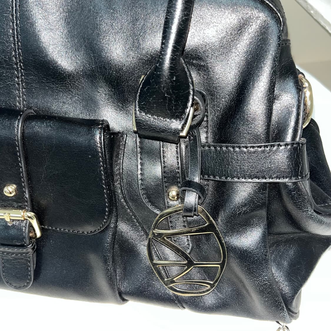빈티지 버클 블랙 숄더백 상품이미지3