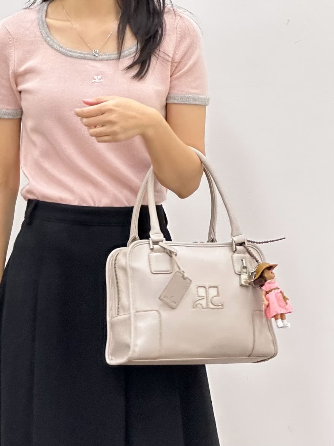 courreges / 꾸레쥬 핑크&그레이 울 캐시미어 니트   상품이미지10