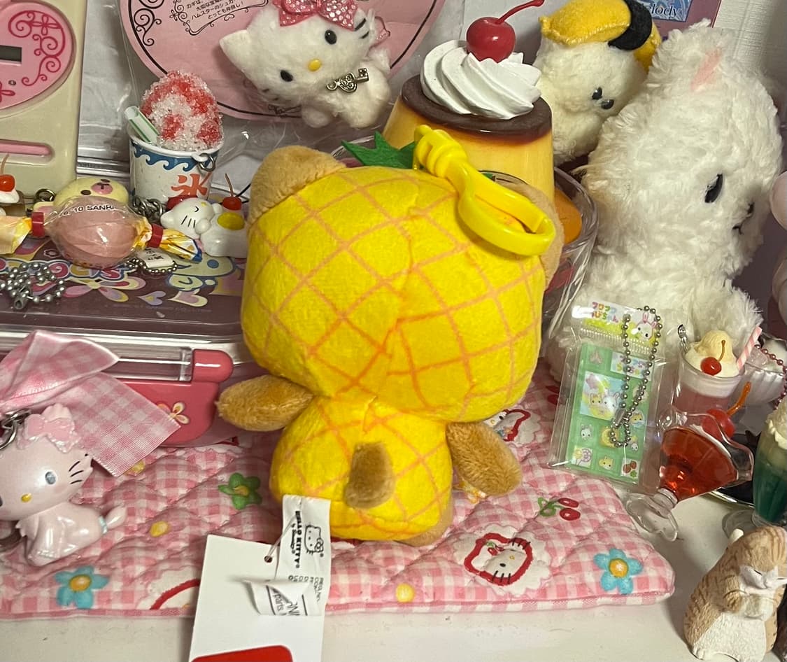 산리오 하와이 파인애플 키티 인형 키링 마스코트 태닝키티 스트랩 상품이미지3