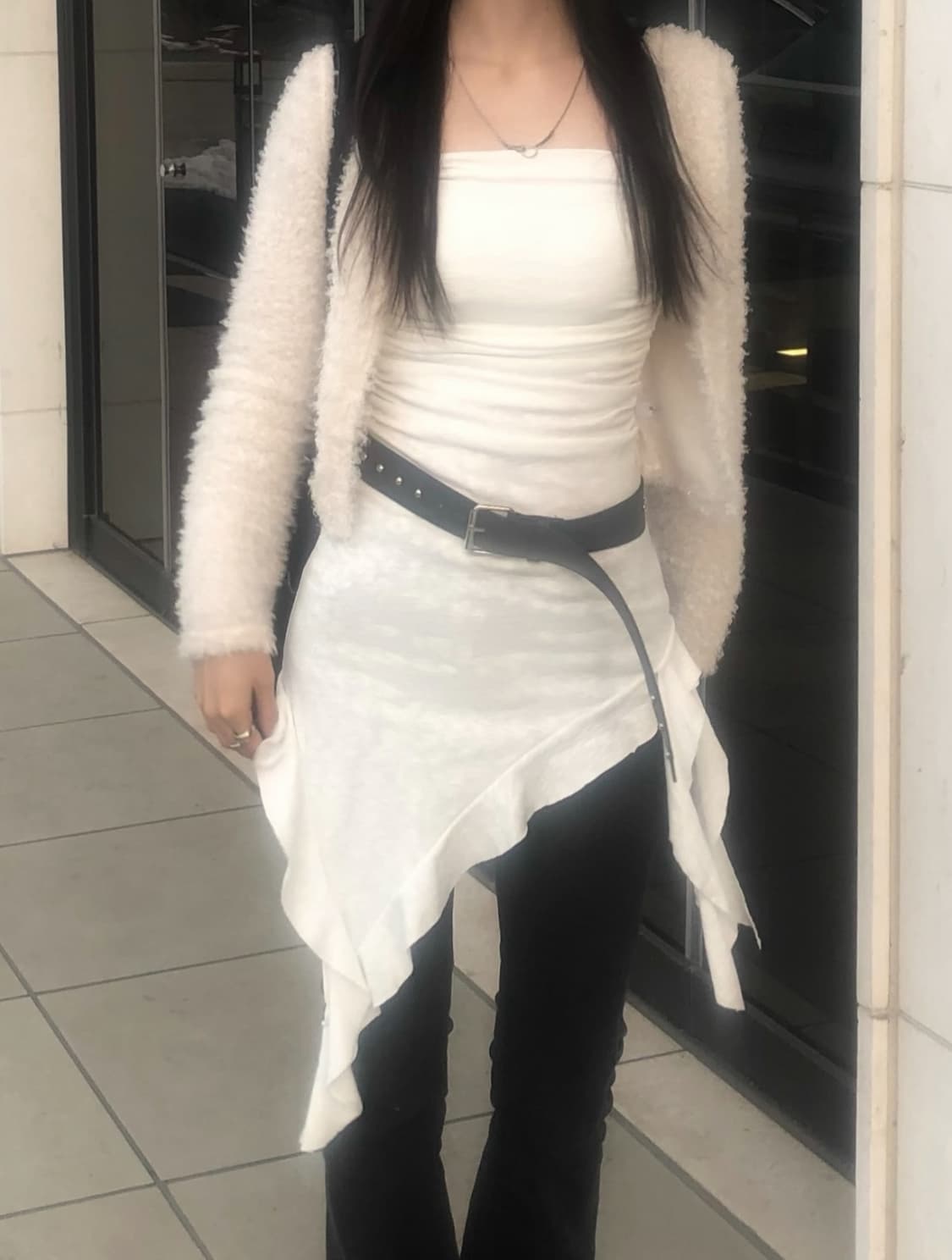 Soft unbalance ops 언발란스 프릴 원피스 상품이미지1