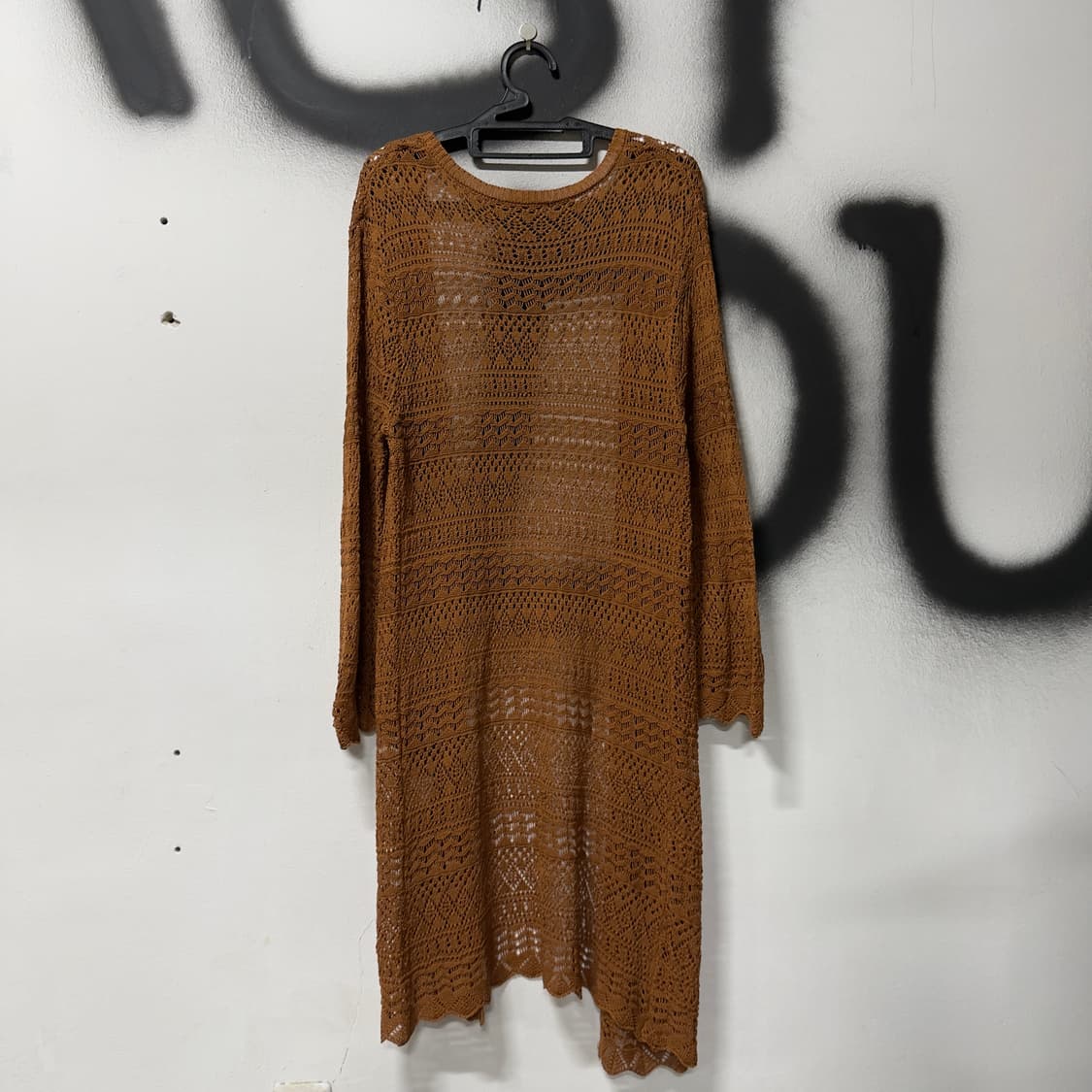 VTG 빈티지 브라운 모리 롱 크로쉐 니트 가디건 상품이미지2