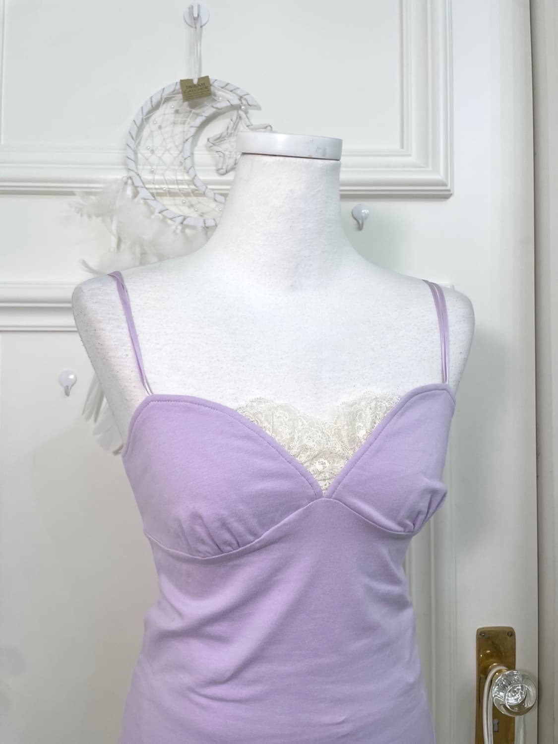 lavender lace trim fairy sleeveless top( 상품이미지4