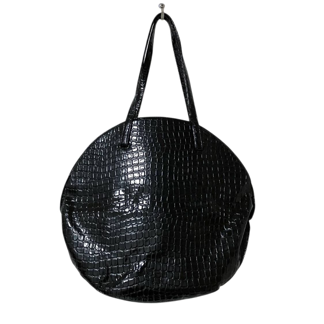 준야와타나베 크로크형압 가죽 라운드 토트백 상품이미지1