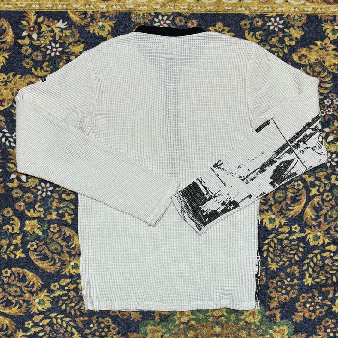 [재패니즈]WFour Y2K 헨리넥 와플 니트 슬리브 상품이미지2