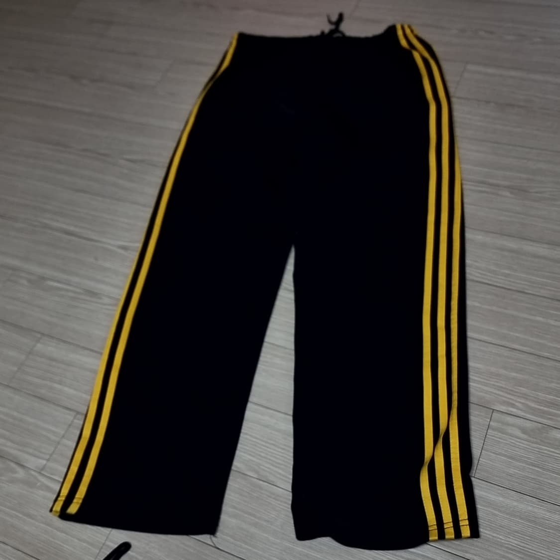아디다스 삼선 트레이닝 바지 블랙/옐로우(실측) 상품이미지6