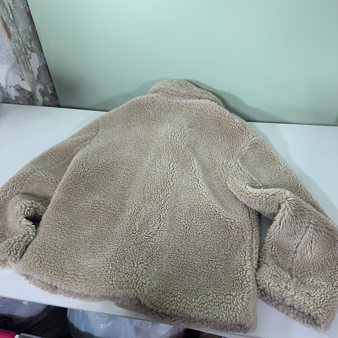 우먼S-M 자라우먼 라이트베이지 콩단추 카라넥 플리스자켓 상품이미지5