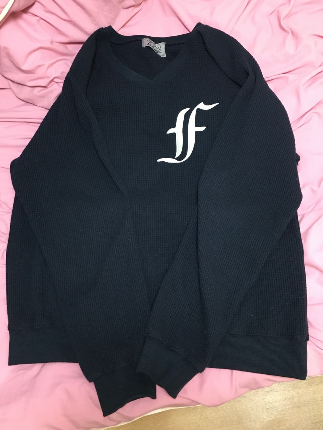 샵페어리 와플 맨투맨 네이비 상품이미지1