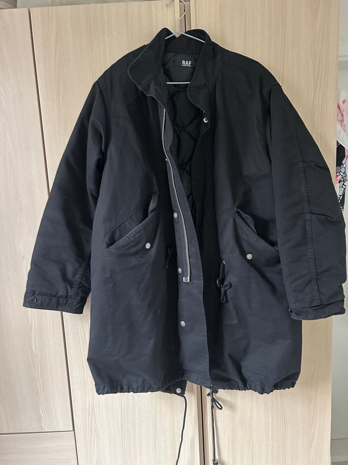 RAF SIMONS 블랙 야상 코트 상품이미지2