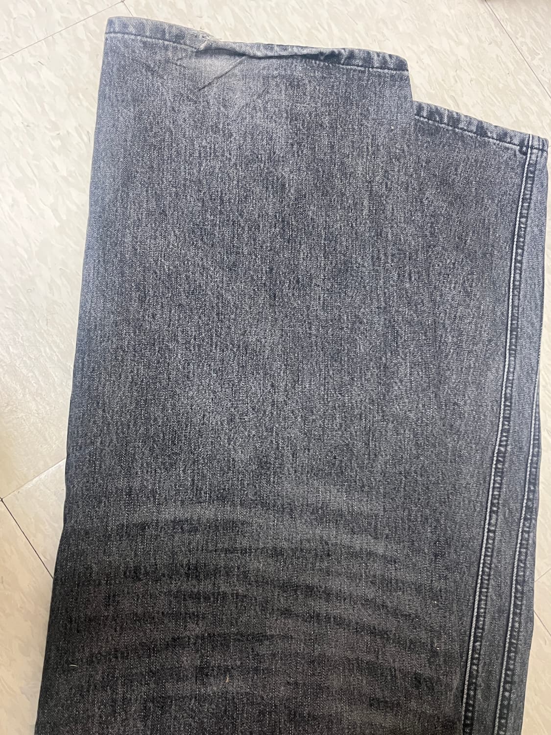 다이브인 커브드 데님팬츠 흑청 상품이미지3