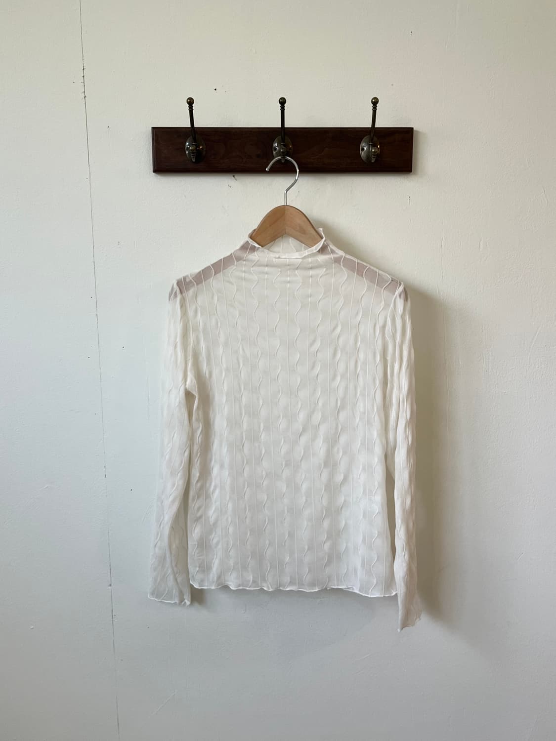 japan vtg 화이트 시스루 터틀넥  상품이미지2