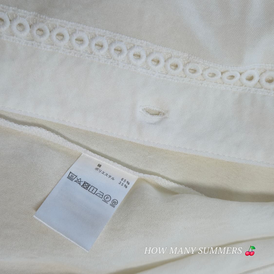 피프스 fifth 브이넥 펀칭 레이스 블라우스 아일렛 자수 긴팔 화이트 상품이미지7