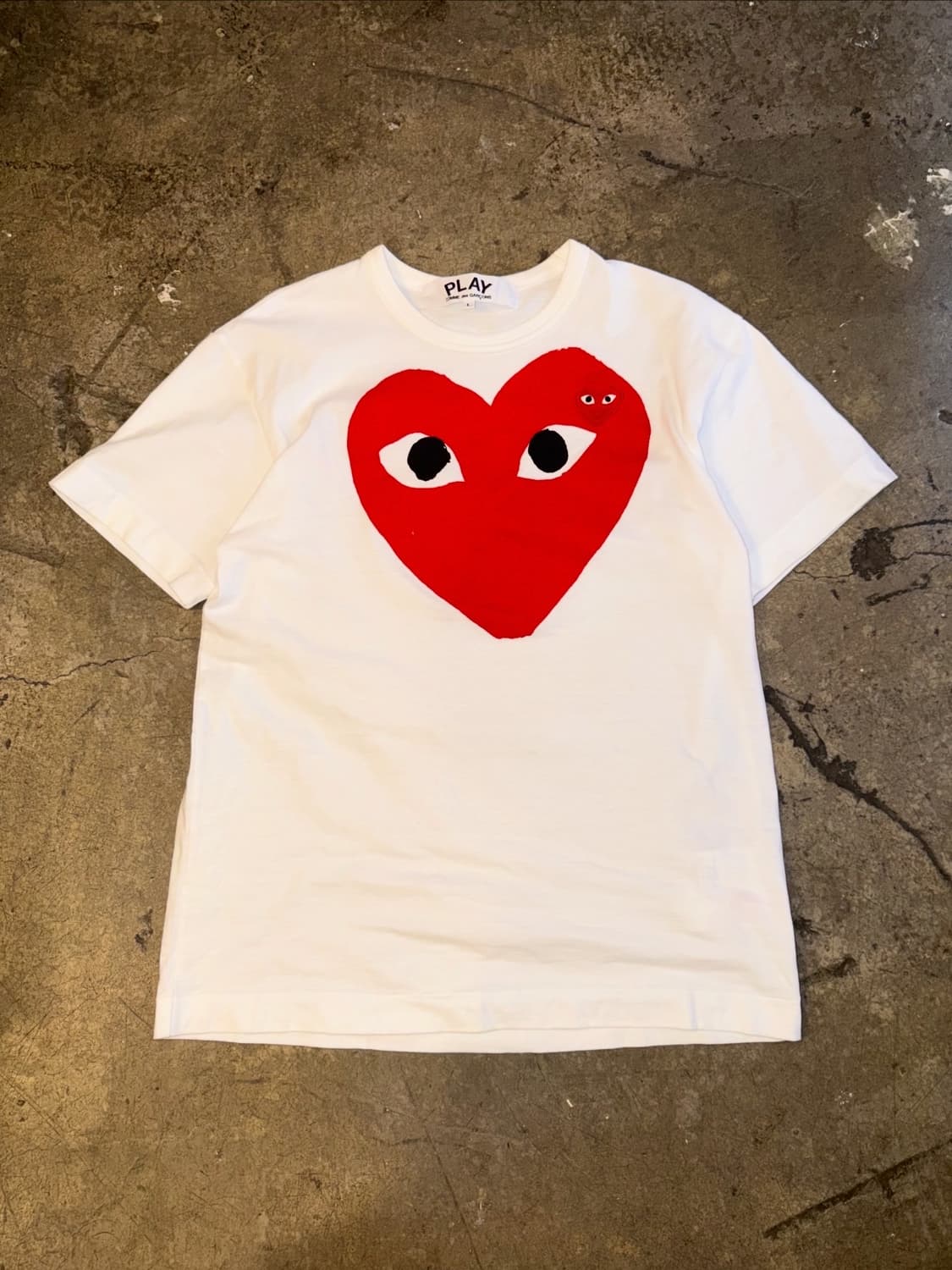  꼼데가르송 더블 하트 프린팅 티셔츠  상품이미지6