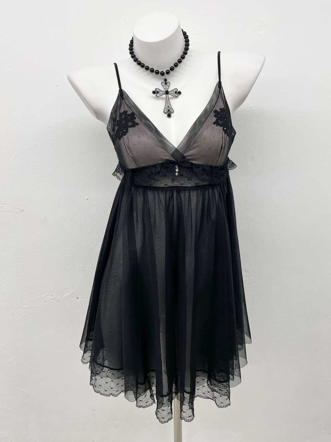 블랙 시어 로맨틱 슬립 상품이미지1