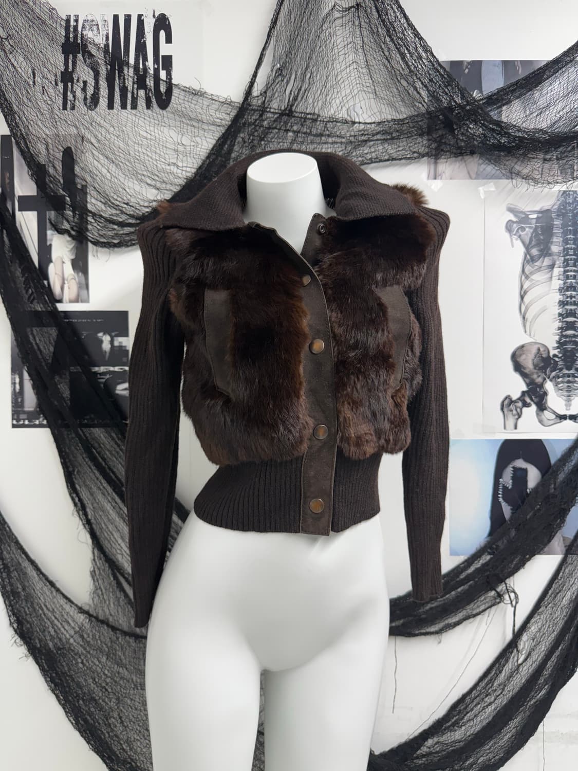 00s fur knit jacket 상품이미지1