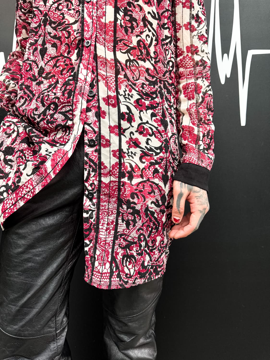 Damask Pattern Long Shirt 상품이미지4