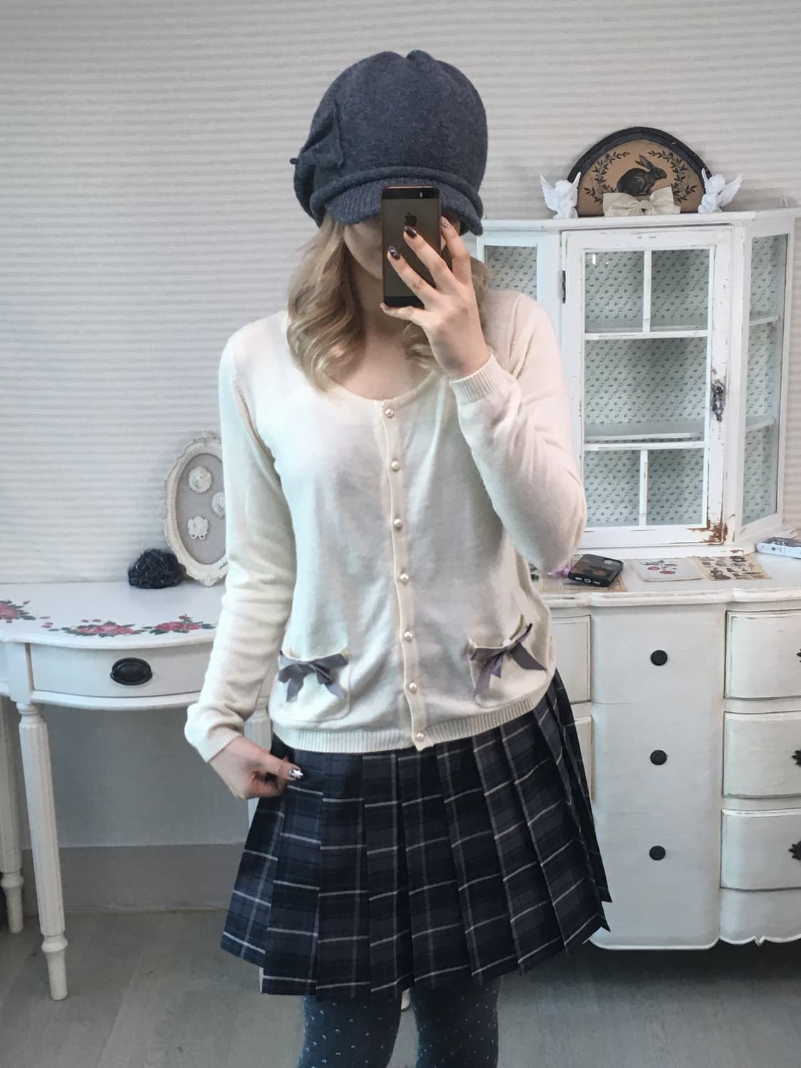 jpn vintage preppy check pleats skirt 상품이미지3