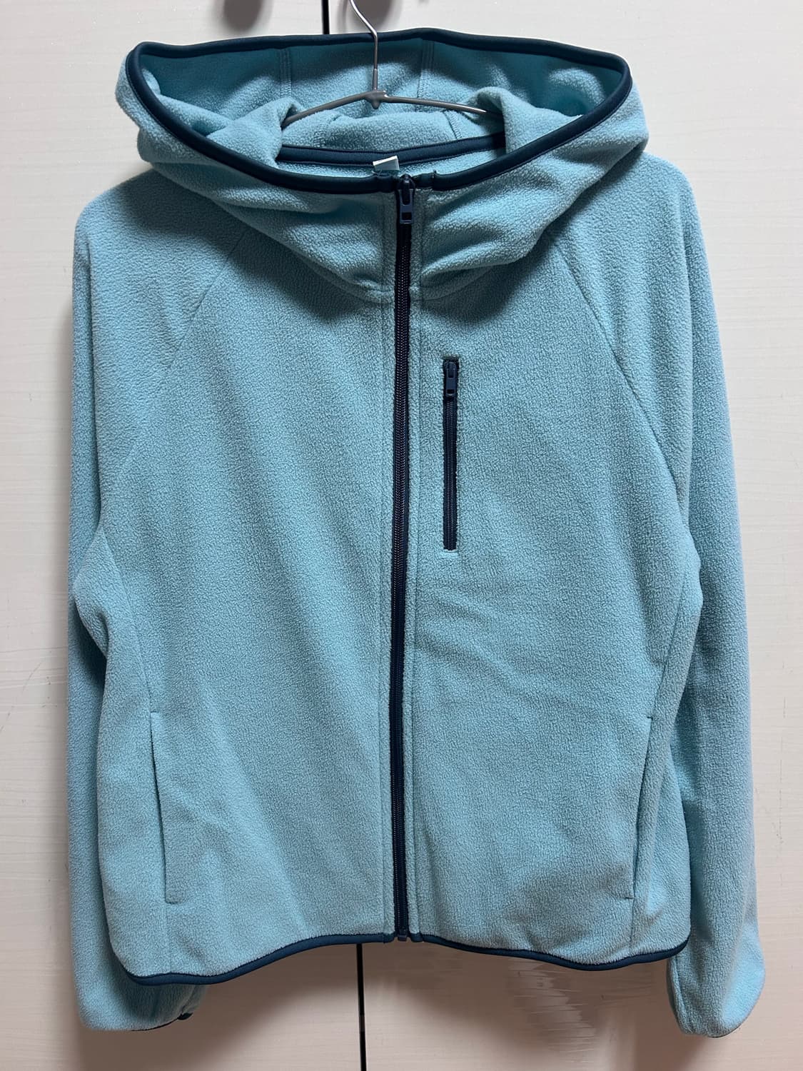 유니클로 여성 후리스 후드 집업 L 민트 상품이미지1