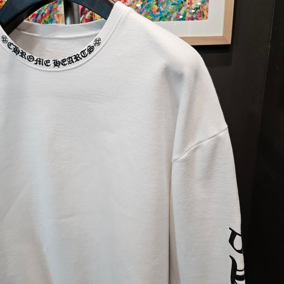 크롬하츠 넥 로고 크루넥 스웨트셔츠화이트 상품이미지3
