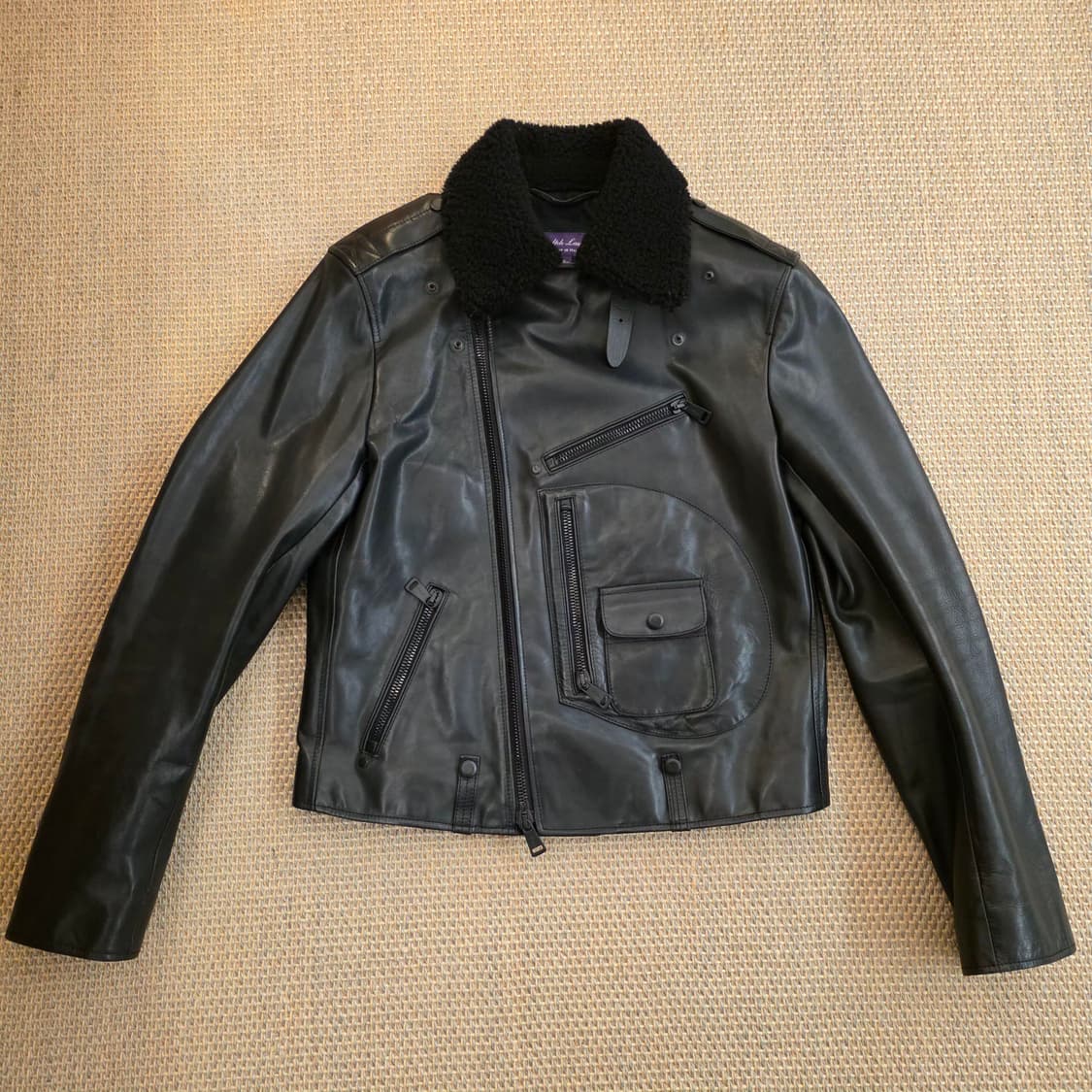 [명작] 랄프로렌 퍼플라벨 이탈리안 최고급 더블라이더 카프레더 자켓 상품이미지8