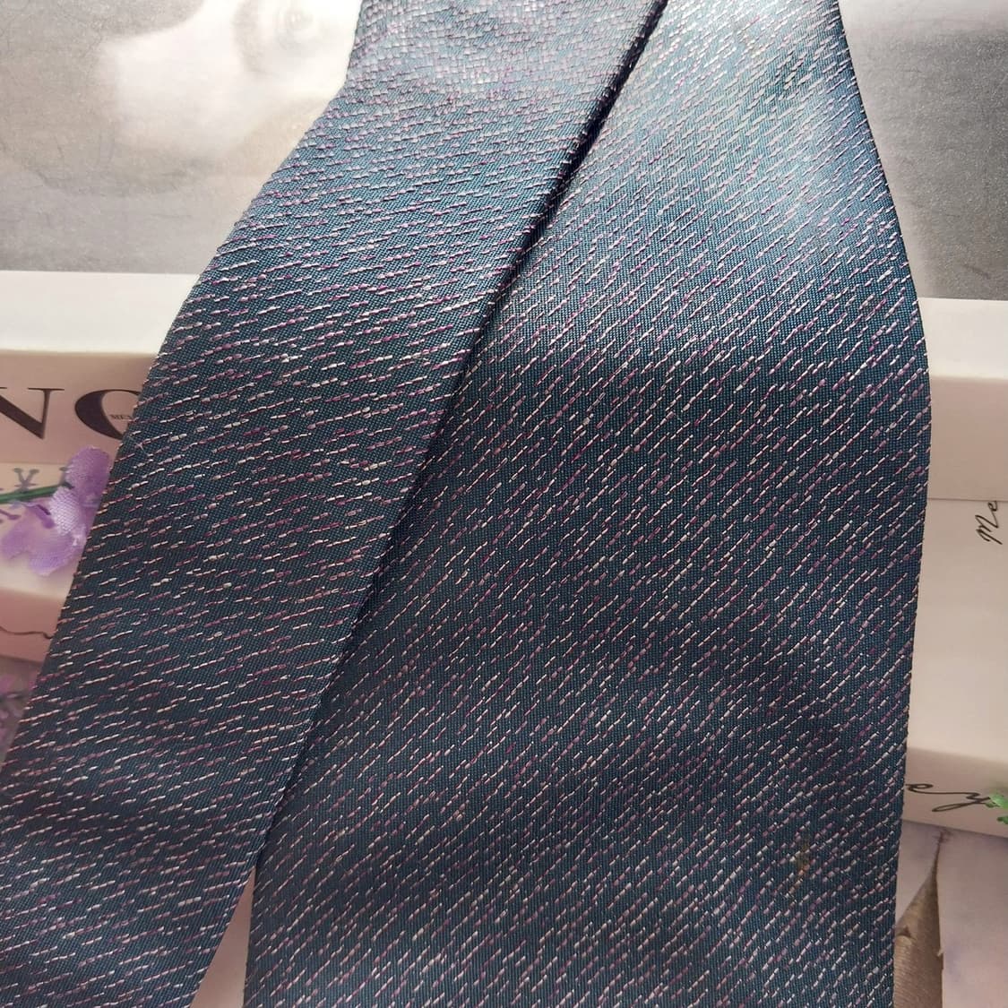 바나나 리퍼블릭 실크 네이비 패턴 넥타이 9.9cm A등급 K1303
 상품이미지3