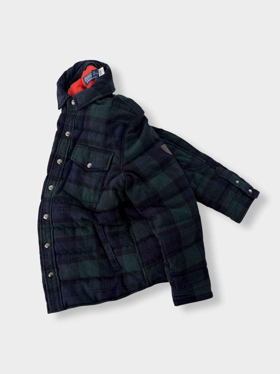 폴로 랄프로렌 신형 QR라벨 블랙와치 울 다운 패딩 자켓 상품이미지3