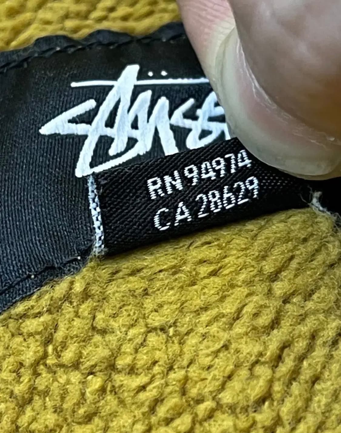 빈티지 스투시 베이직 스탁 로고 머스타드 후드집업 상품이미지5