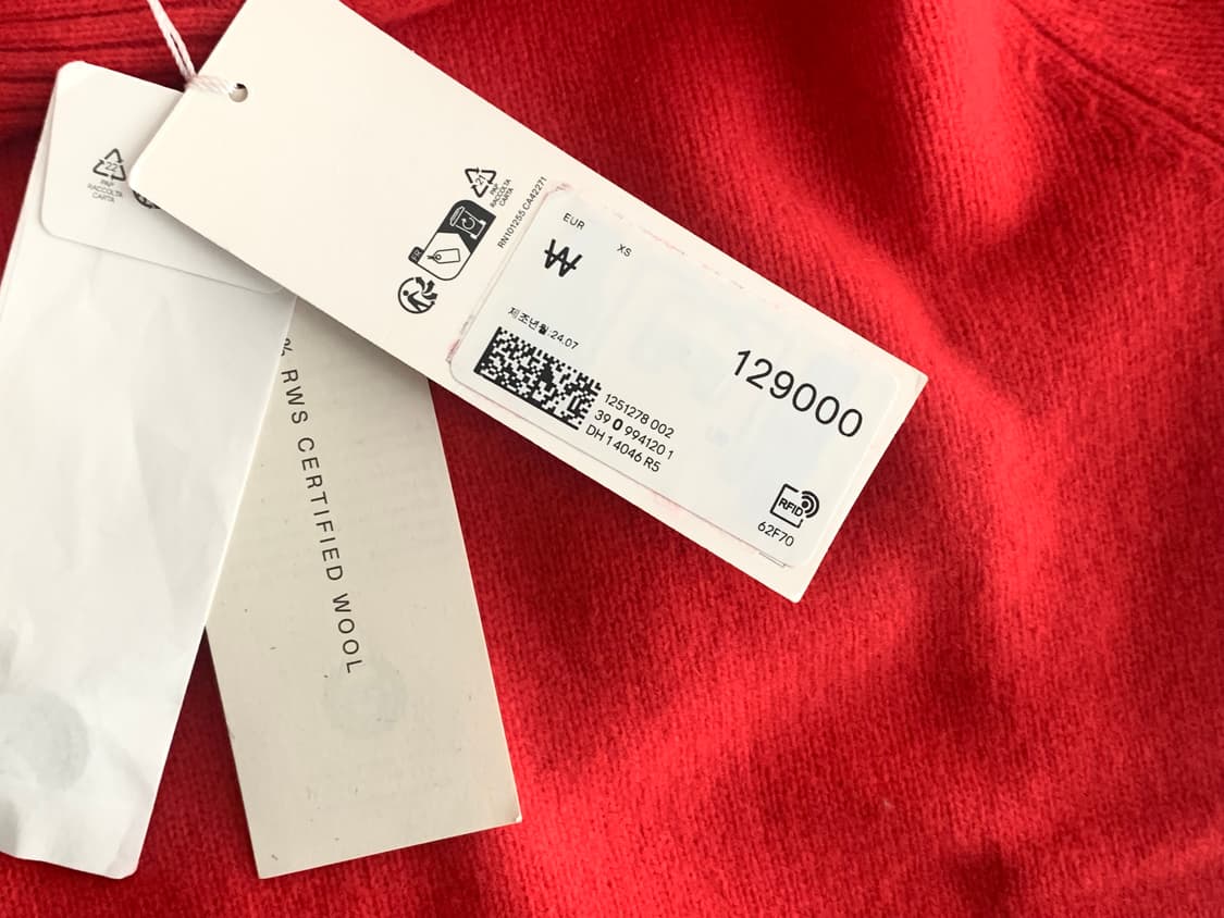 Arket 소프트 메리노 울 롤넥 레드 xs 상품이미지4