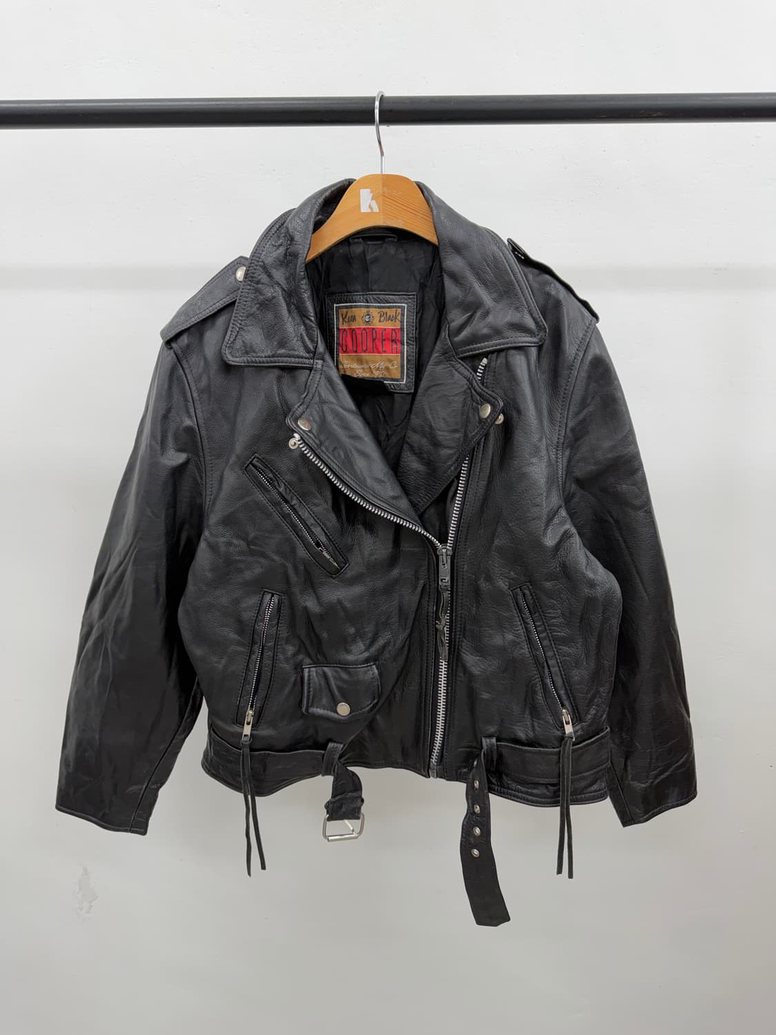 90s Cooper 블랙 라이더 레더 자켓 상품이미지1