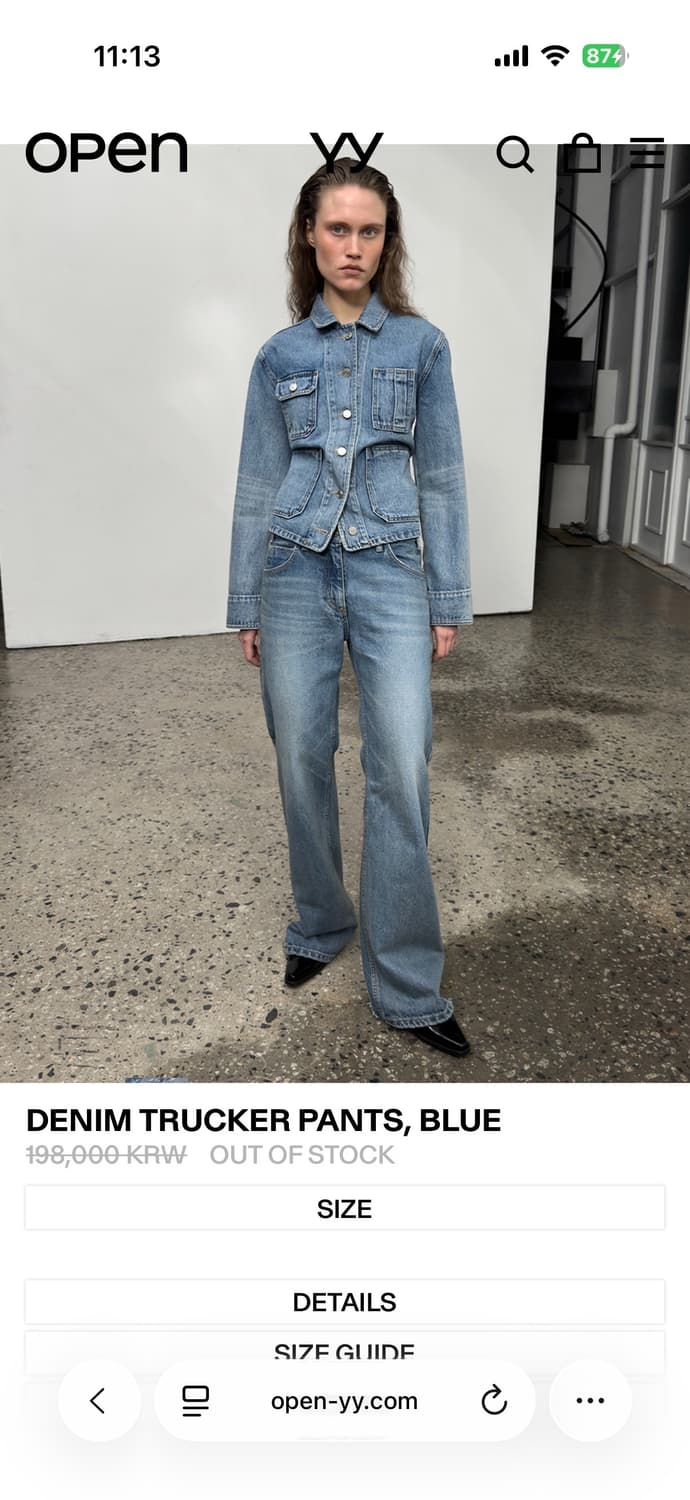 [M] OPEN YY 오픈와이와이 데님 트러커 팬츠 새상품 상품이미지1
