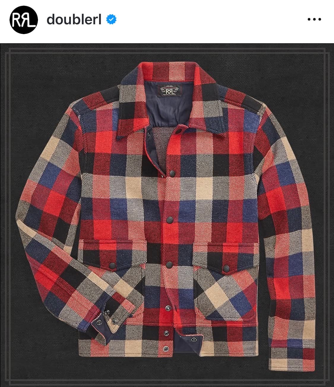 더블알엘 RRL 플레이드 Plaid 체크 울 점퍼 자켓 사이즈 M 상품이미지1