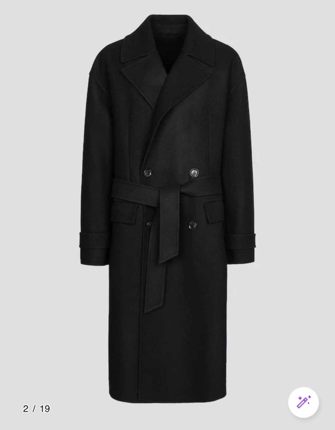 준지 멕시 코트 블랙 48사이즈 상품이미지3