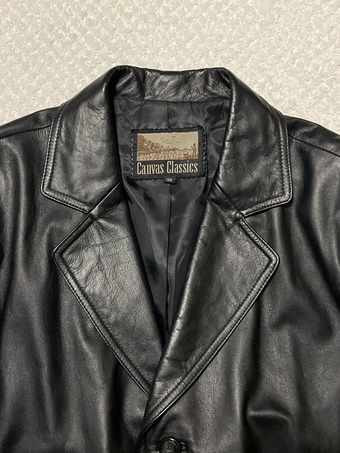 웨스턴 무드 카우하이드 소가죽 3버튼 레더 카 코트 상품이미지5