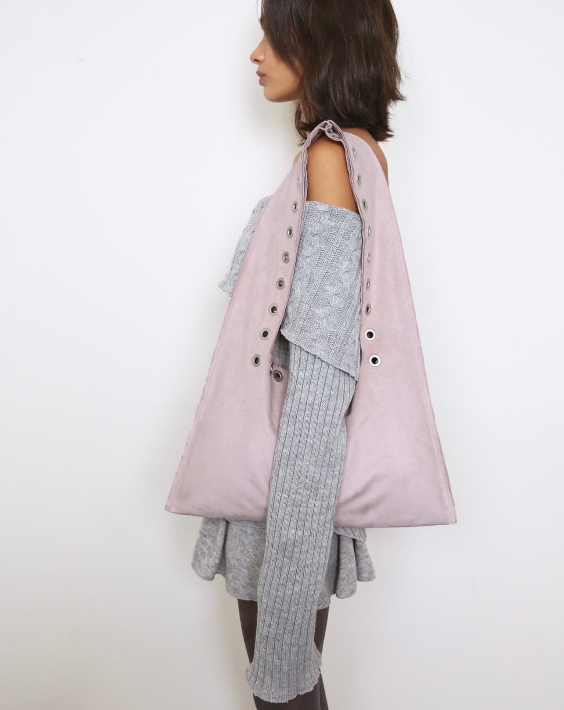 폴리수엠 아일렛 스웨이드 숄더백 핑크 상품이미지5