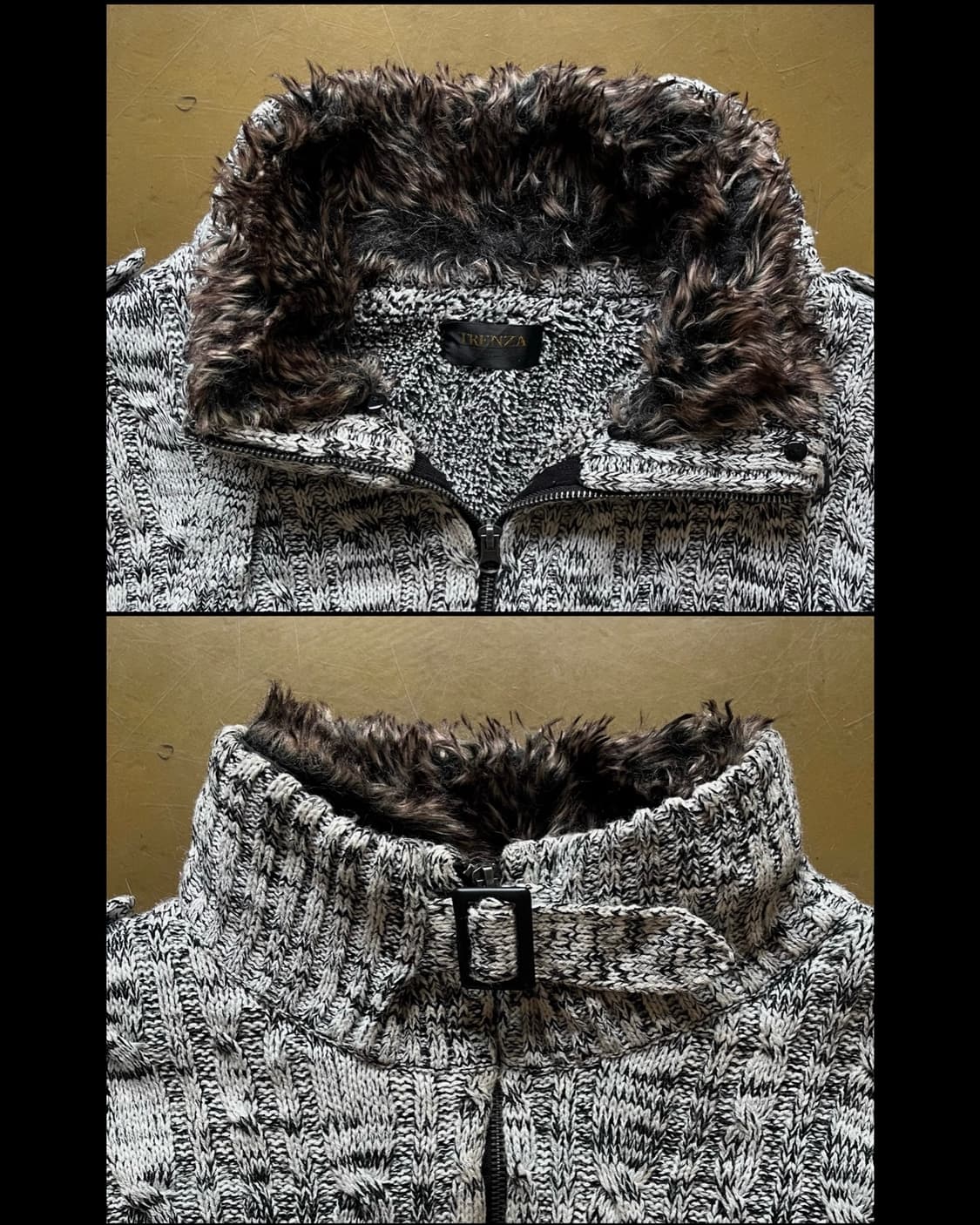 90-00s TRENZA Fur Trim Gothic Knit Zipup 상품이미지4