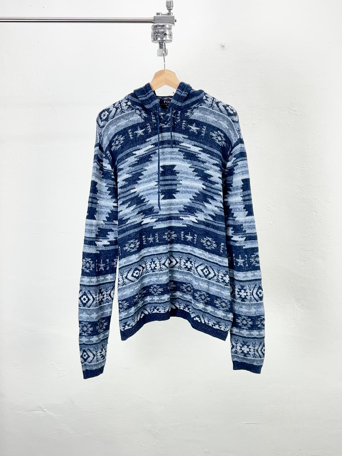 폴로 랄프로렌 네이비 블루 아즈텍 후디 니트 상품이미지1