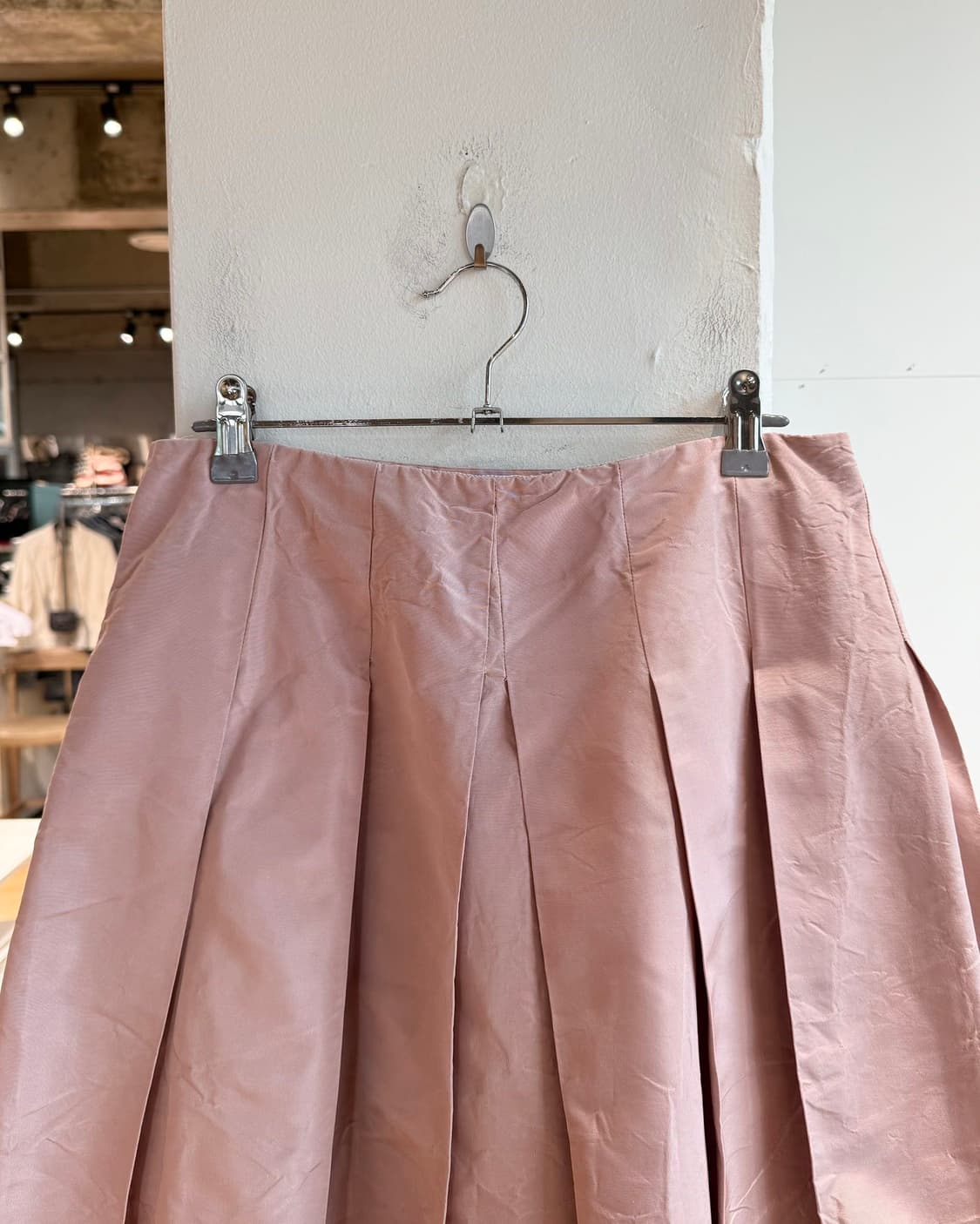 프라다 핑크 실크 핀턱 랩 미디스커트  상품이미지6