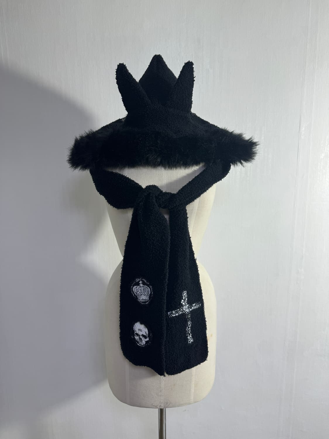 MAD PUNKS 데빌 후드 퍼 머플러 고딕 펑크 상품이미지3